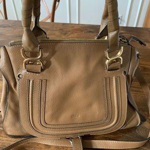 Chloe marcie Pebbled leather satchel handbag